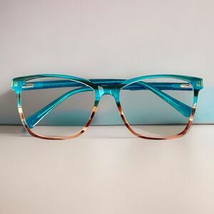 Nicole Miller EDEN ROC C02 Blue Gradient Brown Frames Eyeglasses Glasses 54-16
